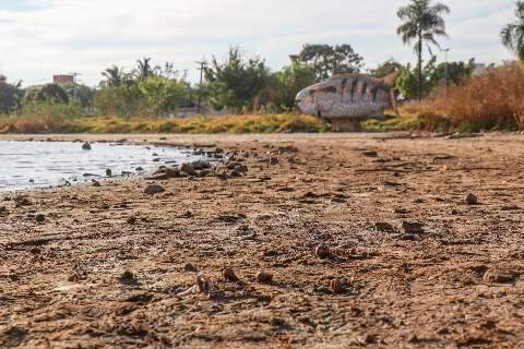 Seca derruba nível de água na Lagoa Itatiaia e espanta animais