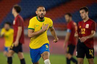 Matheus Cunha abriu o placar, no primeiro tempo, e contribuiu para vitória brasileira. (Foto: Lucas Figueiredo/CBF)