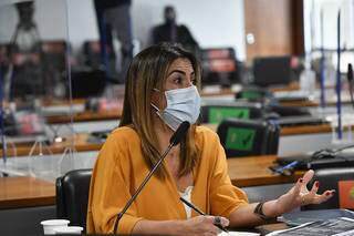 Senadora de MS durante sua participação na CPI da Covid nessa quarta-feira. (Foto: Leopoldo Silva/Agência Senado)