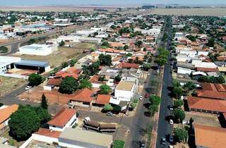 Imagem aérea de Chapadão do Sul, município do interior de Mato Grosso do Sul. (Foto: Reprodução)