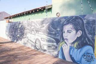 Arte de rua no estilo abstrato com referências latinas (Foto: Henrique Kawaminami)
