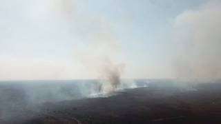 Incêndio tomou grandes proporções no Pantanal da Nhecolândia. (Foto: Divulgação/PMA)