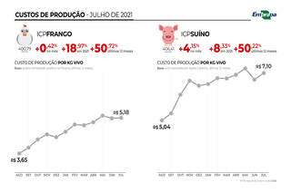 Aumento no custo de produção está diretamente ligado à alta nos preços de insumos