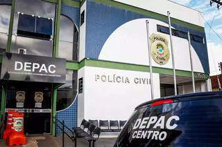 Prédio da Depac Centro, onde caso foi registrado. (Foto: Campo Grande News)