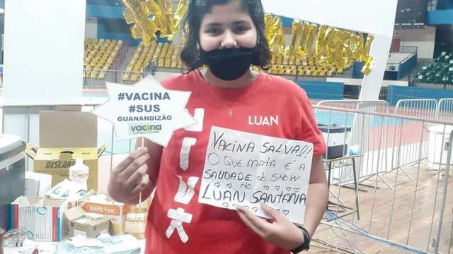 Na hora da vacina, Lauane diz que “saudade do Luan Santana mata”