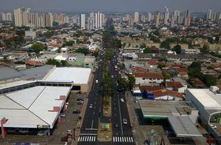 Vista aérea da Avenida Mato Grosso. (Foto: Chico Ribeiro/Arquivo/Subcom-MS)