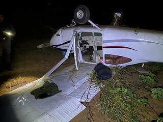 Avião fez pouso forçado no norte de MT. (Foto: Divulgação PF)