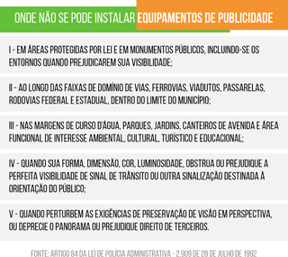 Publicidade irregular volta se propagar por canteiros, mas pode gerar multas