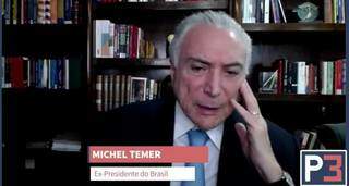 MIchel Temer em entrevista por vídeo. (Foto: Reprodução)