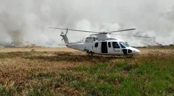 Helic&oacute;ptero e mais 32 militares refor&ccedil;am luta contra o fogo no Pantanal 