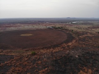 Área rural queimada no Pantanal sul-mato-grossense, depois de atuação de combate ao fogo feito na Operação Hefesto. (Foto: Reprodução/Corpo de Bombeiros Militar)