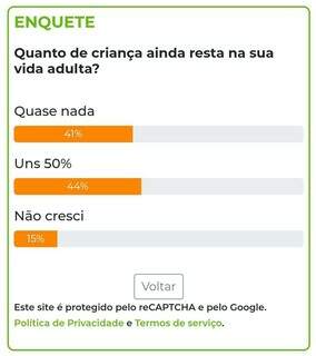 Maioria dos leitores admite que ainda resta algo de crian&ccedil;a na vida adulta