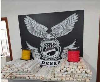 Cerca de 200 kg de explosivos foram encontrados com traficantes (Divulgação/PCMS)