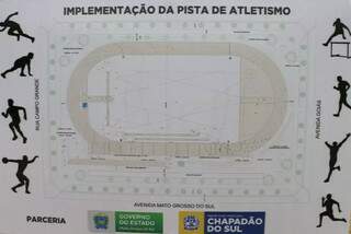 Projeto de construção da pista de atletismo em Chapadão do Sul (Foto: Reprodução)