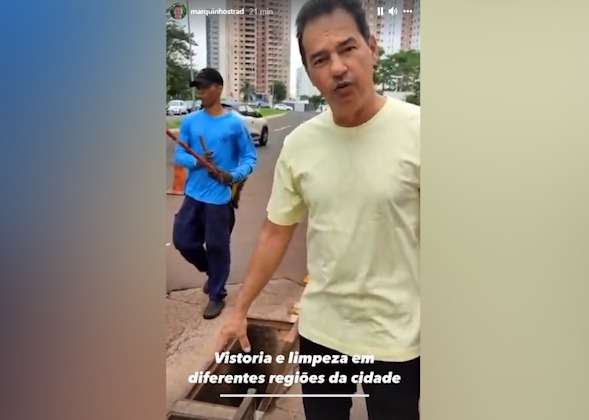 Em dia de previs&atilde;o de tempestade, Marquinhos vistoria limpeza de bairros