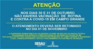 Fim de semana n&atilde;o ter&aacute; vacina&ccedil;&atilde;o contra covid em Campo Grande