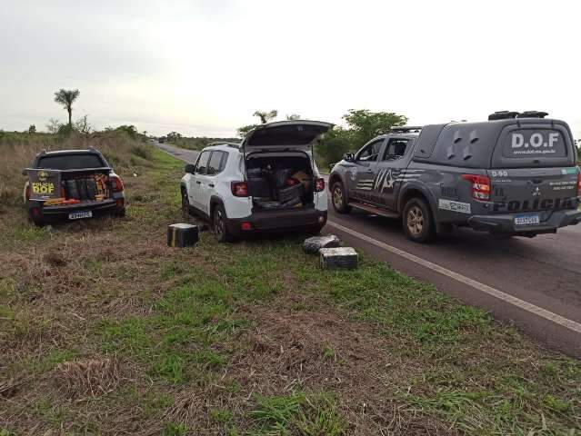 DOF para carros roubados em rodovia e apreende 1,5 tonelada de maconha 