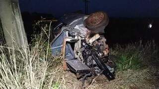 Acidente fatal na MS-379, entre as cidades de Laguna Carapã e Dourados, ocorrido no dia 1º. (Foto: Adilson Domingos)