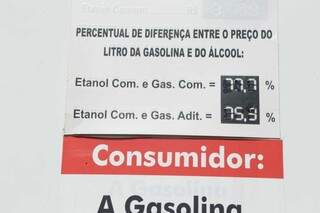 Painel informa consumidor sobre diferença no percentual de preços. (Foto: Kísie Ainoã)