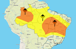 Meteorologia emitiu alerta amarelo para nove municípios de Mato Grosso do Sul. (Foto: Reprodução/Inmet)
