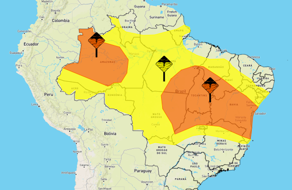 Inmet emite alerta de chuvas intensas com risco de descargas el&eacute;tricas 