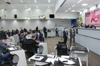 Vereadores de Campo Grande em sessão plenária ordinária. (Foto: Divulgação/Arquivo/CMCG)