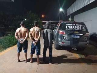 Trio foi preso pelo Batalhão de Choque da PM (Foto: Divulgação/BPMChoque)