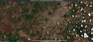 Imagem de satélite do ano de 2021, coletada por meio do aplicativo Sentinel HUB EO Browser (Foto: Reprodução)