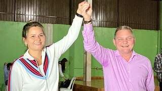A vice-prefeita Gideane da Rocha (PTB) e o prefeito Gustavo Sprotte (DEM) foram eleitos neste domingo (07). (Foto: Divulgação)