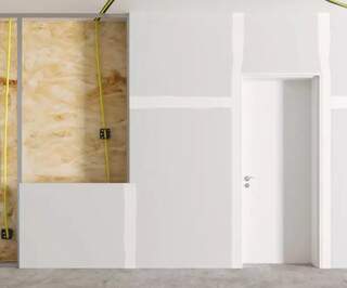 Para redividir ambientes, chapa de Drywall Standard (1,80x1,20m), branca. (Foto: Site www.leroymerlin.com.br)