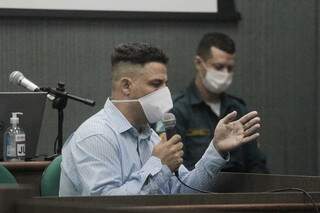 Danilo durante depoimento nesta manhã no Tribunal do Júri. (Foto: Marcos Maluf)