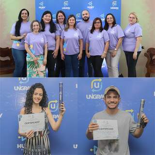 Corpo Docente da Huby Educacional e alunos formados na última turma.(Foto:Divulgação)