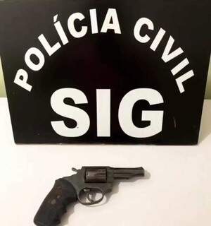 Revolver apreendido pela Polícia Civil estava sem munições. (Foto: Jornal da Nova)