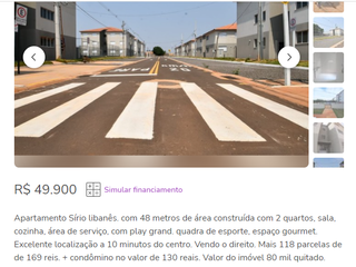 Foto utilizada em anúncio tem origem em divulgação municipal sobre o condomínio. (Foto: Reprodução)