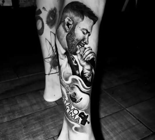 Depois de fazer tattoo, alegria de f&atilde; foi ver repostagem do Gusttavo Lima 
