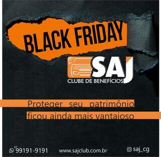 Em novembro a SAJ Clube de Benefícios realiza a melhor Black Friday de proteção veicular.