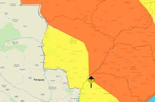 Inmet renova alerta para chuva forte e ventos de at&eacute; 100 km por hora em MS