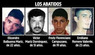 Os quatro membros de grupo terrorista mortos sexta-feira na fronteira. (Foto: Reprodução)