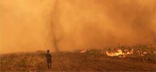 Incêndio florestal no Pantanal de Mato Grosso do Sul, no ano passado. (Foto: Corpo de Bombeiros Militar)