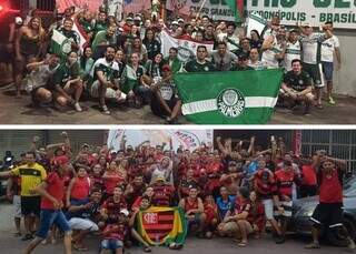 Torcidas organizadas do Palmeiras e Flamengo estão confiantes para a grande final (Foto: Reprodução/Redes Sociais)