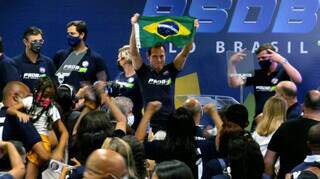 Dória comemorando o resultado das prévias, em Brasília. (Foto: PSDB)