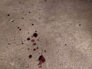 Marcas de sangue encontradas no local do crime (Foto: Corpo de Bombeiros)
