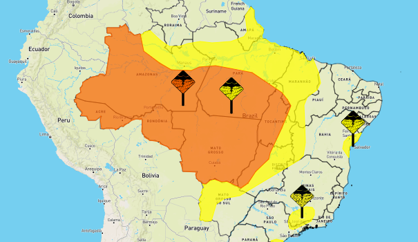 Inmet coloca sob alerta 26 cidades com risco de chuvas intensas em MS