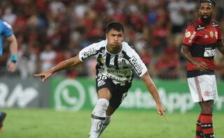 Jogador do Santos comemorando o gol marcado em campo. (Foto: Ivan Storti/Santos FC)