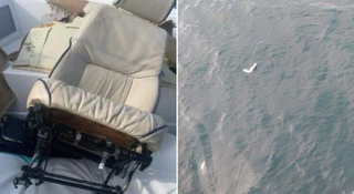 Primeiras peças encontradas da aeronave após queda em alto mar. (Imagem: Divulgação)