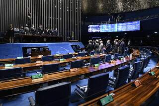 Plenário do Senado Federal durante sessão solene semipresencial do Congresso Nacional. (Foto: Jefferson Rudy/Agência Senado)