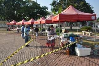 Praça Limírio Cândido Vilela durante evento &#34;Quitanda na praça&#34;, em Corguinho. (Foto: Divulgação)