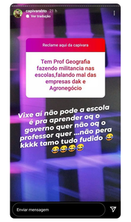 Ap&oacute;s criticar agroneg&oacute;cio em aula, professora de Geografia &eacute; coagida em MS