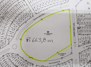 Mapa de área que receberá novo cercamento previsto no edital. (Foto: Reprodução)