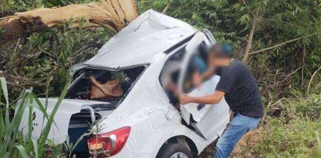 Duas mulheres morrem ap&oacute;s ve&iacute;culo colidir em &aacute;rvore na BR-262